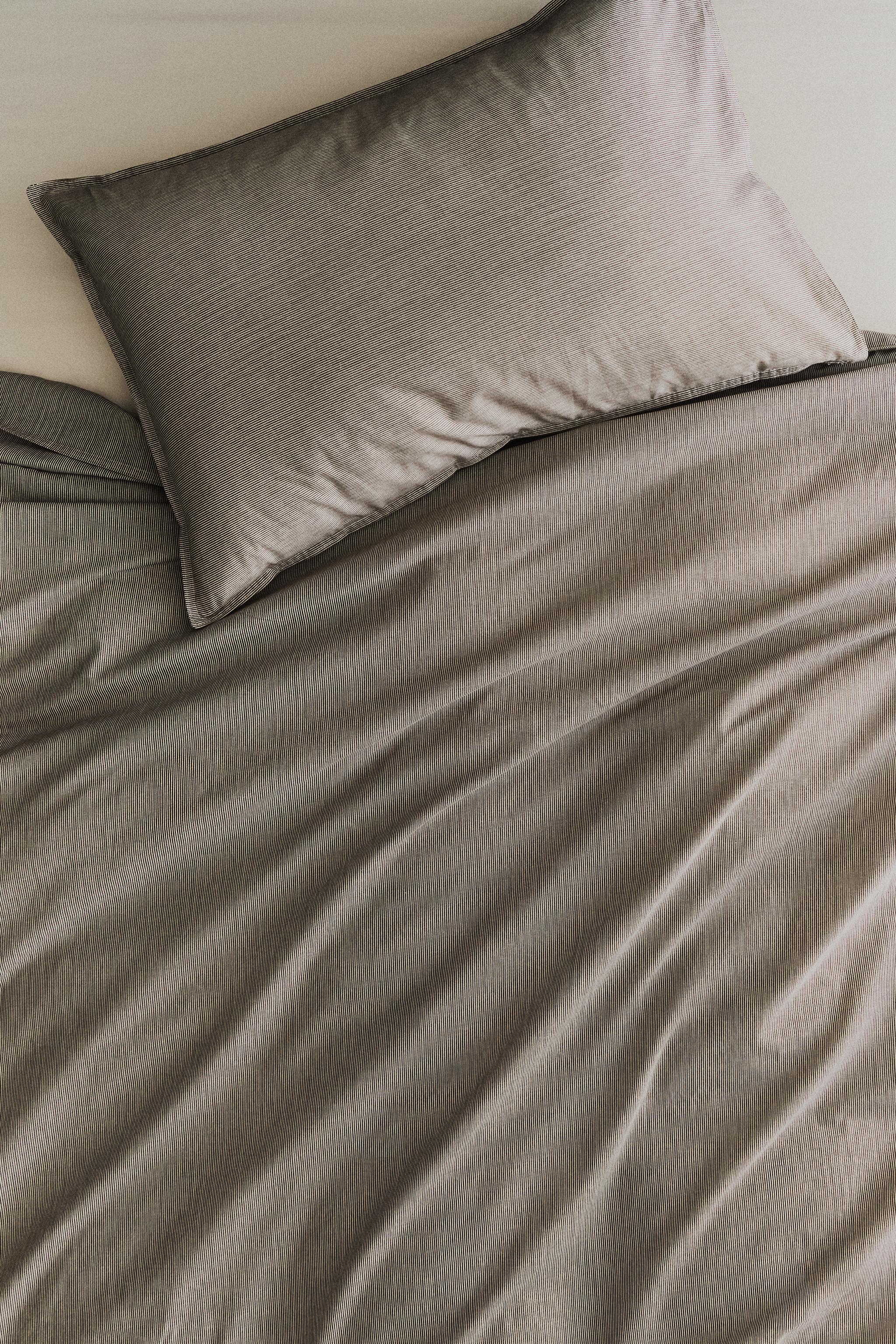 FADED STRIPED COTTON DUVET COVER